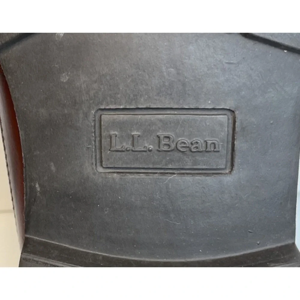 L.L. Bean Allagash Mens 10.5 EE Bison Leather Boat Shoes Slip-On Mock Toe 273080